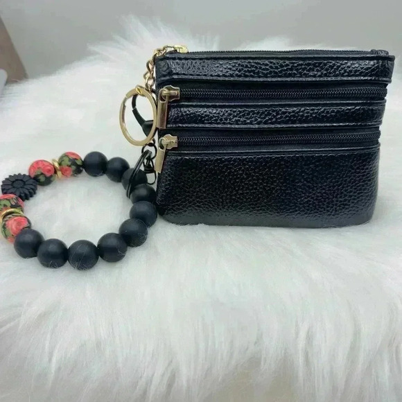 Carmella Card Coin Wristlet in Black - Picture 3 of 6